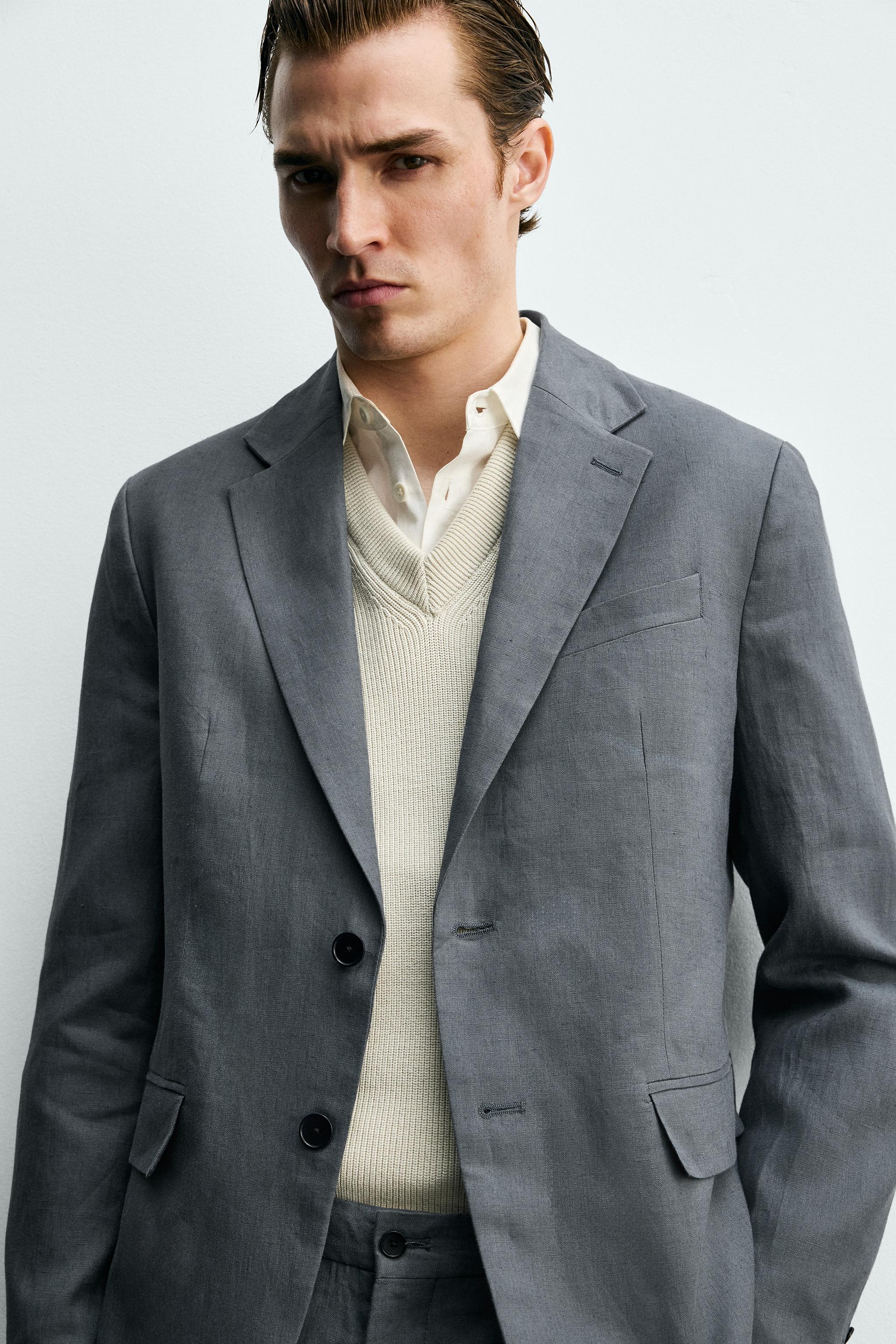 100% LINEN SUIT JACKET